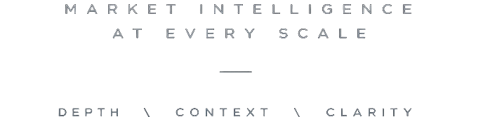 Market intelligence at every scale — depth, context, clarity